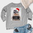 Dear Santa Sweatshirt - Women's Christmas Raglan with Raccoon Theme Heather Light Gray