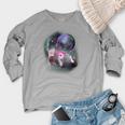 Ferret Women's Crewneck Sweatshirt - Howling at the Moon Theme Heather Light Gray