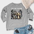 Let's Get Trashed Raccoon And Opossum Drinking Beer Women's Crewneck Raglan Sweatshirt  Heather Light Gray