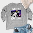 Panda-Eat Trash Raglan Sweatshirt - Women | Animal Lover Style Heather Light Gray