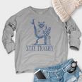 Raccoon Halloween Women's Raglan Sweatshirt | Stay Trashy Theme Heather Light Gray
