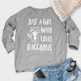 Raccoon Lover Women's Crewneck Sweatshirt - Cozy Animal Theme Heather Light Gray