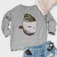 Raccoon Lover Women's Raglan Sweatshirt - Adorable Animal Design Heather Light Gray