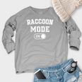 Raccoon Mode Sweatshirt for Women - Animal Lover Crewneck Raglan Heather Light Gray