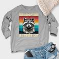 Raccoon Retro Raglan Sweatshirt - Unisex Vintage Style Heather Light Gray