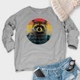 Raccoon Women's Crewneck Raglan Sweatshirt - Cozy & Casual Heather Light Gray