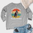 Save The Trash Panda Raccoon Animal Retro Vintage Sunset Women's Crewneck Raglan Sweatshirt  Heather Light Gray