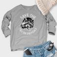 Save The Trash Pandas Raccoon Animal Lover Women's Crewneck Raglan Sweatshirt  Heather Light Gray