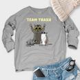 Team Trash Opossum Raccoon Rat Animals Garbage Gang Short Sleeve Women's Crewneck Raglan Sweatshirt  Heather Light Gray