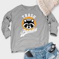Trash Can Raccoon Women's Crewneck Sweatshirt - Humorous Raglan - Cozy Gift Heather Light Gray