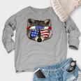 USA Patriotic Raccoon Shirt July 4th T-Shirt Trash Panda Women's Crewneck Raglan Sweatshirt  Heather Light Gray