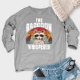 Vintage Retro Raccoon Lover Women's Sweatshirt - Crewneck Raglan Heather Light Gray