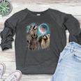 3 Racoon Moon Howling Raccoon Head For Men Women Kid Women's Crewneck Raglan Sweatshirt  Heather Dark Gray