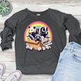 Adopt a Street Cat Raglan Sweatshirt - Vintage Animal Design Heather Dark Gray