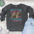 Autism Awareness Raccoon Raglan Sweatshirt - Women's Memetastic Style Heather Dark Gray
