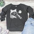 Bruh Raccoon Trash Panda Lover Racoon Meme Teens Slang Women's Crewneck Raglan Sweatshirt  Heather Dark Gray