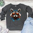 Cool Raccoon Women's Raglan Sweatshirt | Unique Graphic Style Heather Dark Gray