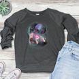 Ferrets Howling At The Moon Shirt Ferret Women's Crewneck Raglan Sweatshirt  Heather Dark Gray