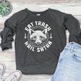 Gothic Raccoon Women's Raglan Sweater – Hail Satan Design Heather Dark Gray
