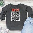 Raccoon Band Music Sweatshirt Women's Raglan Crewneck - Concert Style Heather Dark Gray