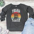 Raccoon Crewneck Sweatshirt - Vintage Raglan for Nature Lovers Heather Dark Gray
