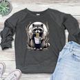 Raccoon Eating Instant Noodle Cup For Women Men Women's Crewneck Raglan Sweatshirt  Heather Dark Gray