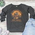 Raccoon Hiking Vintage Raglan Sweatshirt - Women's Crewneck Heather Dark Gray