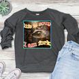 Raccoon Meme Women's Crewneck Raglan - Ironic Fun Sweatshirt Heather Dark Gray