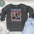 Raccoon Meme Women's Raglan Sweatshirt - Bootleg Fun Statement Heather Dark Gray