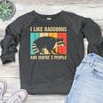 Raccoon For Men Women Raccoon Lover Introvert Women's Crewneck Raglan Sweatshirt  Heather Dark Gray