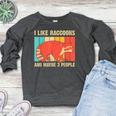 Raccoon For Men Women Raccoon Lover Introvert Women's Crewneck Raglan Sweatshirt  Heather Dark Gray