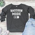 Raccoon Mode Sweatshirt for Women - Animal Lover Crewneck Raglan Heather Dark Gray
