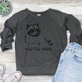 Raccoon With Moon Raglan Sweatshirt - Cute Trash Panda Design Heather Dark Gray