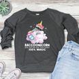 Raccoonicorn Women's Raglan Sweatshirt - Fun Raccoon Lover Gift Heather Dark Gray