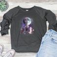 Rats Howling At The Moon Shirt Rat Women's Crewneck Raglan Sweatshirt  Heather Dark Gray