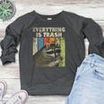 Retro Raccoon Lover Women's Crewneck Sweatshirt - Fun Camping Apparel Heather Dark Gray