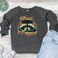 Retro Raccoon Women's Raglan Sweatshirt - Quirky Style for Any Adventure Heather Dark Gray