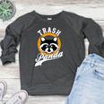 Trash Can Raccoon Women's Crewneck Sweatshirt - Humorous Raglan - Cozy Gift Heather Dark Gray