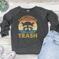 Vintage Raccoon Lovers Sweatshirt - Trash Aesthetic Women's Crewneck Heather Dark Gray