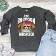 Vintage Retro Raccoon Lover Women's Sweatshirt - Crewneck Raglan Heather Dark Gray