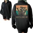 Adopt A Street Cat Classic Arts Possum Raccoons Lover Animal Half Zip Oversized Sweatshirt Black