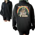 Autism Awareness Raccoon Half Zip Oversized Sweatshirt | Unique & Cozy Black