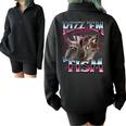 Autism Rizz Em With The Tism Meme Autistic Racoon Half Zip Oversized Sweatshirt Black