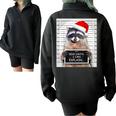 Christmas Raccoon Half Zip Oversized Sweatshirt - Fun Santa Theme Black