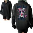 Cute Raccoon Women's Oversized Sweatshirt | Funny Girl Summer Style Black