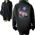Ferrets Howling At The Moon Shirt Ferret Half Zip Oversized Sweatshirt Black