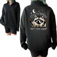 Funny Raccoon Oversized Half-Zip Sweatshirt | Quirky Expression Black