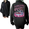 Oversized Half Zip Sweatshirt | Quirky Strawberry Jam Design Black