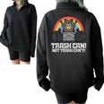 Raccoon and Cat Fun Sweatshirt - Unisex Half Zip Oversized Black
