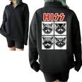 Raccoon Band Oversized Half-Zip Sweatshirt - Unisex & Kids Black